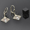 Oro Laminado Dangle Earring, Gold Filled Style Polished, Tricolor, 5.079.009