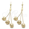 Oro Laminado Long Earring, Gold Filled Style Polished, Golden Finish, 5.083.005