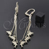 Oro Laminado Long Earring, Gold Filled Style Dolphin Design, Polished, Golden Finish, 5.084.004