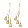 Oro Laminado Long Earring, Gold Filled Style Teardrop Design, Polished, Golden Finish, 5.086.014