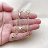 Oro Laminado Long Earring, Gold Filled Style Heart Design, Polished, Golden Finish, 5.087.006