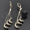 Oro Laminado Long Earring, Gold Filled Style Banana Design, Polished, Golden Finish, 5.093.007