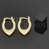 Oro Laminado Small Hoop, Gold Filled Style Diamond Cutting Finish, Golden Finish, 5.148.024
