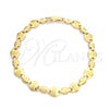 Oro Laminado Solid Bracelet, Gold Filled Style Polished, Golden Finish, 03.63.1427 (07 MM Thickness, 8 Inches Length)
