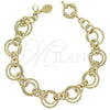 Oro Laminado Fancy Bracelet, Gold Filled Style Diamond Cutting Finish, Golden Finish, 5.036.005 (15 MM Thickness, 8 Inches Length)