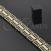 Oro Laminado Solid Bracelet, Gold Filled Style Diamond Cutting Finish, Golden Finish, 5.019.007.1 (11 MM Thickness, 8 Inches Length)