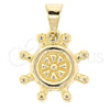 Oro Laminado Fancy Pendant, Gold Filled Style Polished, Golden Finish, 44.015