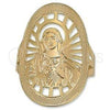 Oro Laminado Elegant Ring, Gold Filled Style Virgen Maria Design, Diamond Cutting Finish, Golden Finish, 5.178.007.07 (Size 7)