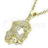 Oro Laminado Religious Pendant, Gold Filled Style Jesus Design, Polished, Golden Finish, 05.16.0073