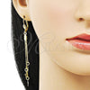 Oro Laminado Long Earring, Gold Filled Style Cross Design, Polished, Golden Finish, 5.212.027.1