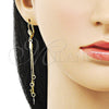 Oro Laminado Long Earring, Gold Filled Style Cross Design, Polished, Golden Finish, 5.212.027.1