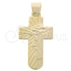 Oro Laminado Religious Pendant, Gold Filled Style Cross and Jesus Design, Polished, Golden Finish, 05.16.0136