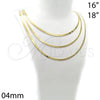 Oro Laminado Basic Necklace, Gold Filled Style Herringbone Design, Polished, Golden Finish, 04.63.1167.18 (04 MM Thickness, 18 Inches Length)