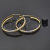 Oro Laminado Large Hoop, Gold Filled Style Diamond Cutting Finish, Tricolor, 107.006
