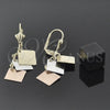 Oro Laminado Long Earring, Gold Filled Style Brushed Finish, Tricolor, 72.002