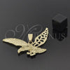 Oro Laminado Fancy Pendant, Gold Filled Style Eagle Design, Diamond Cutting Finish, Golden Finish, 5.182.002