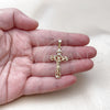 Oro Laminado Religious Pendant, Gold Filled Style Crucifix Design, Polished, Golden Finish, 5.191.017