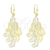 Oro Laminado Chandelier Earring, Gold Filled Style Heart Design, Polished, Golden Finish, 5.094.010