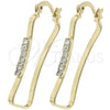 Oro Laminado Medium Hoop, Gold Filled Style with White Cubic Zirconia, Polished, Golden Finish, 5.140.011