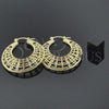 Oro Laminado Medium Hoop, Gold Filled Style Diamond Cutting Finish, Tricolor, 109.003