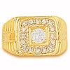 Oro Laminado Mens Ring, Gold Filled Style with White Cubic Zirconia, Polished, Golden Finish, 5.178.020.09 (Size 9)