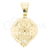 Oro Laminado Fancy Pendant, Gold Filled Style Strawberry Design, Polished, Golden Finish, 45.015