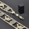 Oro Laminado Fancy Bracelet, Gold Filled Style Dolphin Design, with White Crystal, Polished, Golden Finish, 24.001 (25 MM Thickness, 8 Inches Length)