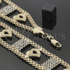 Oro Laminado Fancy Bracelet, Gold Filled Style Heart Design, with White Cubic Zirconia, Polished, Golden Finish, 24.005 (25 MM Thickness, 8 Inches Length)