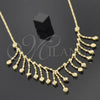 Oro Laminado Fancy Necklace, Gold Filled Style Heart and Love Design, Polished, Golden Finish, 5.011.007 (20 Inches Length)