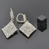 Oro Laminado Dangle Earring, Gold Filled Style with White Cubic Zirconia, Polished, Golden Finish, 5.124.001