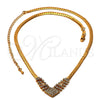 Oro Laminado Fancy Necklace, Gold Filled Style with White Cubic Zirconia, Polished, Golden Finish, 5.011.003 (0.50 Gauge, 04 MM Thickness, 20 Inches Length)