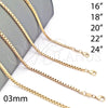 Oro Laminado Basic Necklace, Gold Filled Style Box Design, Polished, Golden Finish, 5.222.037.18 (03 MM Thickness, 18 Inches Length)