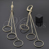 Oro Laminado Long Earring, Gold Filled Style Polished, Golden Finish, 02.63.0623
