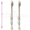 Oro Laminado Long Earring, Gold Filled Style Diamond Cutting Finish, Golden Finish, 02.63.0624
