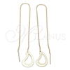 Oro Laminado Threader Earring, Gold Filled Style Teardrop Design, Polished, Golden Finish, 02.63.0635