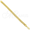 Oro Laminado Basic Bracelet, Gold Filled Style Miami Cuban Design, Polished, Golden Finish, 5.223.010.09 (230 Gauge, 09 MM Thickness, 9 Inches Length)