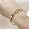 Oro Laminado Basic Bracelet, Gold Filled Style Miami Cuban Design, Polished, Golden Finish, 5.223.011.08 (200 Gauge, Thickness, 8 Inches Length)