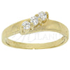Oro Laminado Multi Stone Ring, Gold Filled Style with White Cubic Zirconia, Polished, Golden Finish, 5.166.017.07 (Size 7)