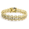 Oro Laminado Fancy Bracelet, Gold Filled Style with White Cubic Zirconia, Polished, Golden Finish, 5.020.001 (0.50 Gauge, 12 MM Thickness, 7 Inches Length)