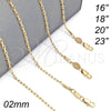 Oro Laminado Basic Necklace, Gold Filled Style Rolo Design, Polished, Golden Finish, 5.223.022.16 (0.60 Gauge, 02 MM Thickness, 16 Inches Length)