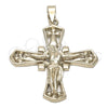 Oro Laminado Religious Pendant, Gold Filled Style Crucifix Design, Polished, Golden Finish, 5.189.008