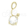 Oro Laminado Fancy Pendant, Gold Filled Style with White Cubic Zirconia, Polished, Golden Finish, 5.181.011