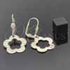 Oro Laminado Dangle Earring, Gold Filled Style Flower Design, Polished, Golden Finish, 02.63.1001