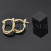 Oro Laminado Children Hoop, Gold Filled Style Twist Design, Diamond Cutting Finish, Golden Finish, 5.142.009