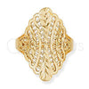 Oro Laminado Elegant Ring, Gold Filled Style Filigree Design, Diamond Cutting Finish, Golden Finish, 5.173.004.06 (Size 6)