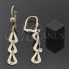 Oro Laminado Long Earring, Gold Filled Style Teardrop Design, Polished, Golden Finish, 02.63.0733