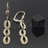 Oro Laminado Long Earring, Gold Filled Style Polished, Golden Finish, 02.63.0735