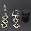 Oro Laminado Long Earring, Gold Filled Style Polished, Golden Finish, 02.63.0738
