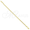 Oro Laminado Basic Bracelet, Gold Filled Style Rope Design, Polished, Golden Finish, 5.222.035.08 (03 MM Thickness, 8 Inches Length)