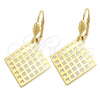 Oro Laminado Dangle Earring, Gold Filled Style Filigree Design, Polished, Golden Finish, 02.63.1122